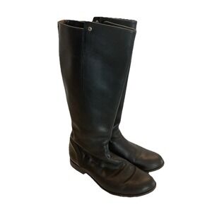 Frye Women's Melissa Black Leather Riding‎ Knee High Tall calf Boots 7.5M zip up